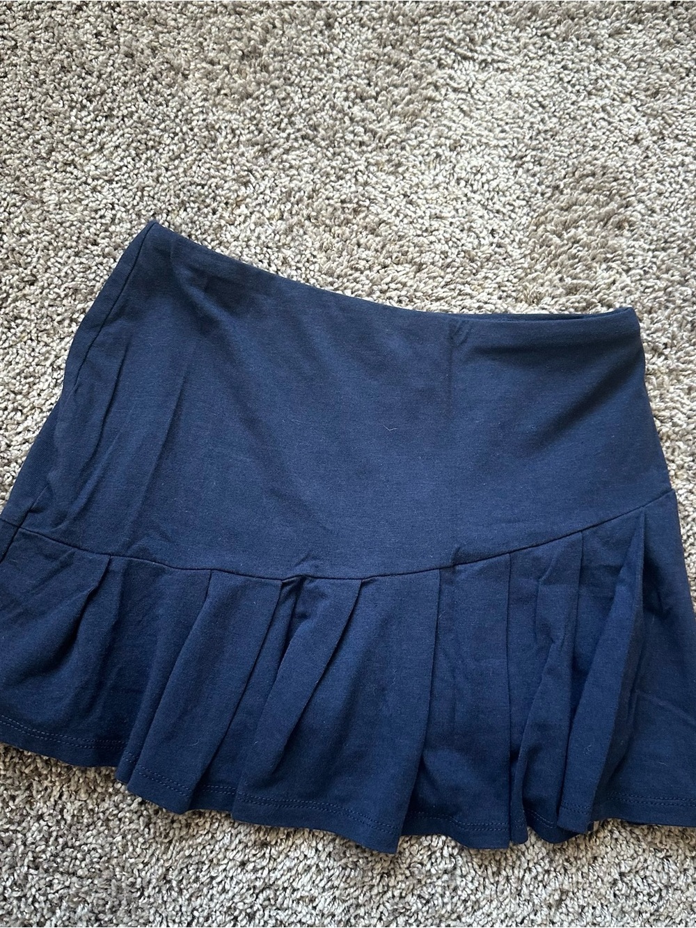 Dolls Kill Navy Pleated Flare Mini Skirt